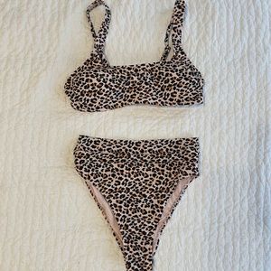 Cheetah high waist bandeau bikini